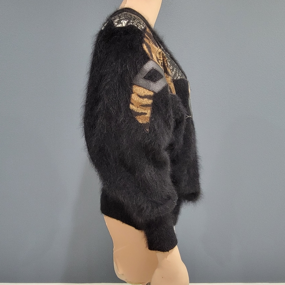 Vtg Venesha angora tiger sweater S/M - Picture 5 of 6